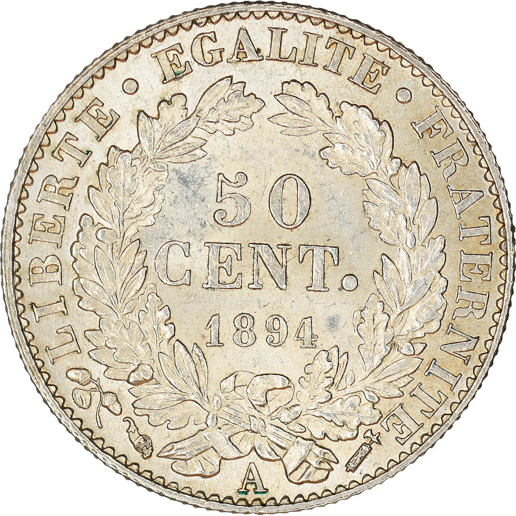 Monnaie, France, Cérès, 50 Centimes, 1894, Paris, FDC, Argent, Gadoury:419a