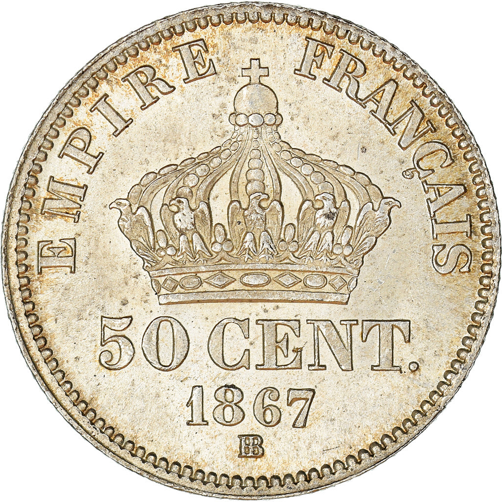 Münze, Frankreich, Napoleon III, Napoléon III, 50 Centimes, 1867, Strasbourg