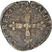 Moneda, Francia, Charles X, 1/4 Ecu, 1592, Nantes, BC+, Plata, Duplessy:1177