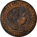 Monnaie, Espagne, Isabel II, 5 Centimos, 1868, Barcelona, TTB+, Cuivre, KM:635.5