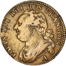 Moeda, França, Louis XVI, 12 deniers françois, 12 Deniers, 1791, Paris