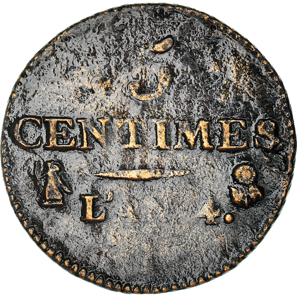 Moneda, Francia, Dupré, 5 Centimes, AN 4, Limoges, BC+, Bronce, KM:635.2