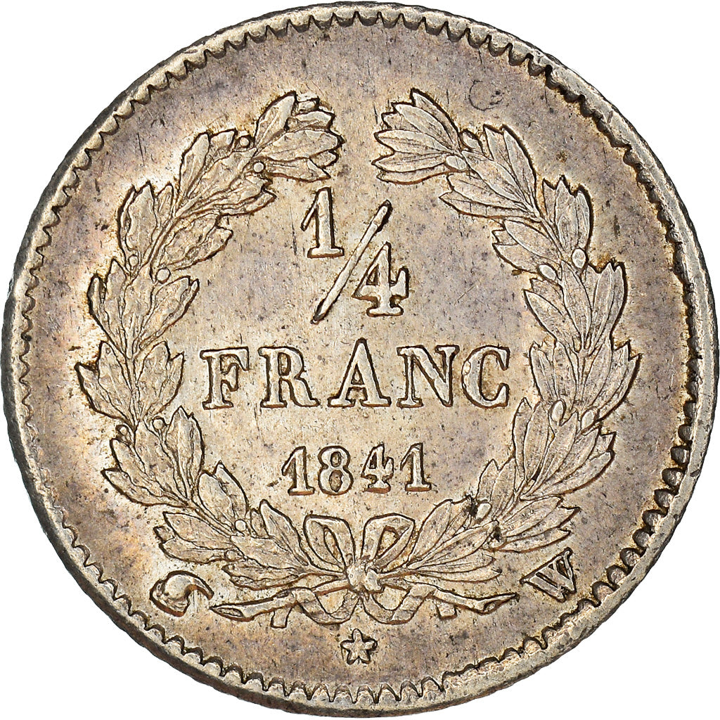 Coin, France, Louis-Philippe, 1/4 Franc, 1841, Lille, MS(60-62), Silver