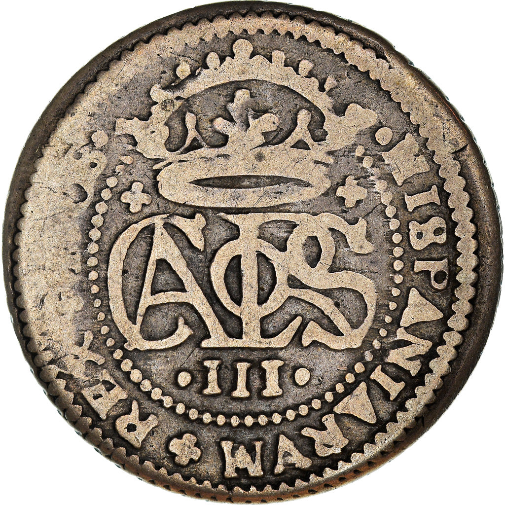 Coin, Spain, Charles III, 2 Reales, 1708, Barcelona, VF(30-35), Silver, KM:PT5