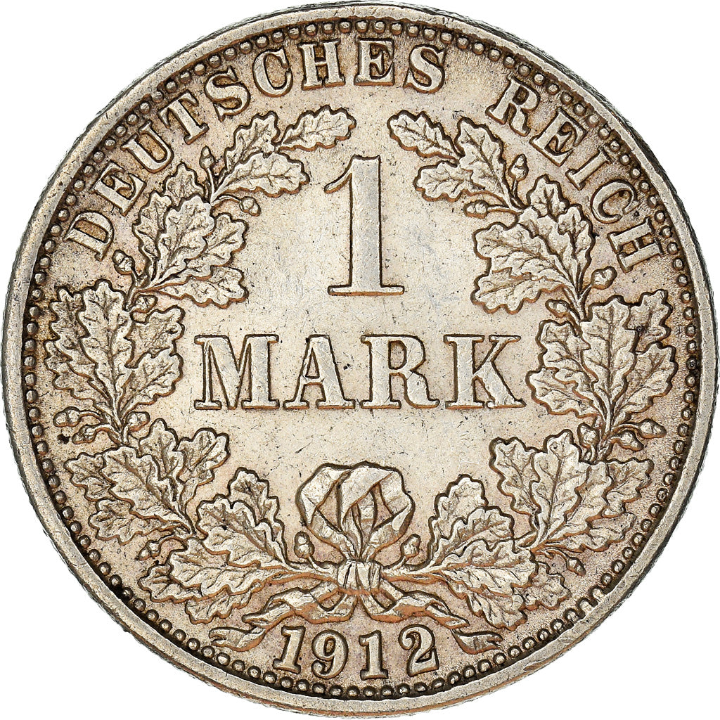 Coin, GERMANY - EMPIRE, Wilhelm II, Mark, 1912, Stuttgart, AU(55-58), Silver