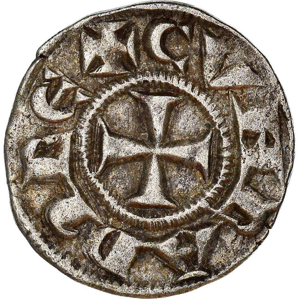 Coin, Italy, GENOA, Republic, Denaro, 1139-1339, Genoa, EF(40-45), Silver