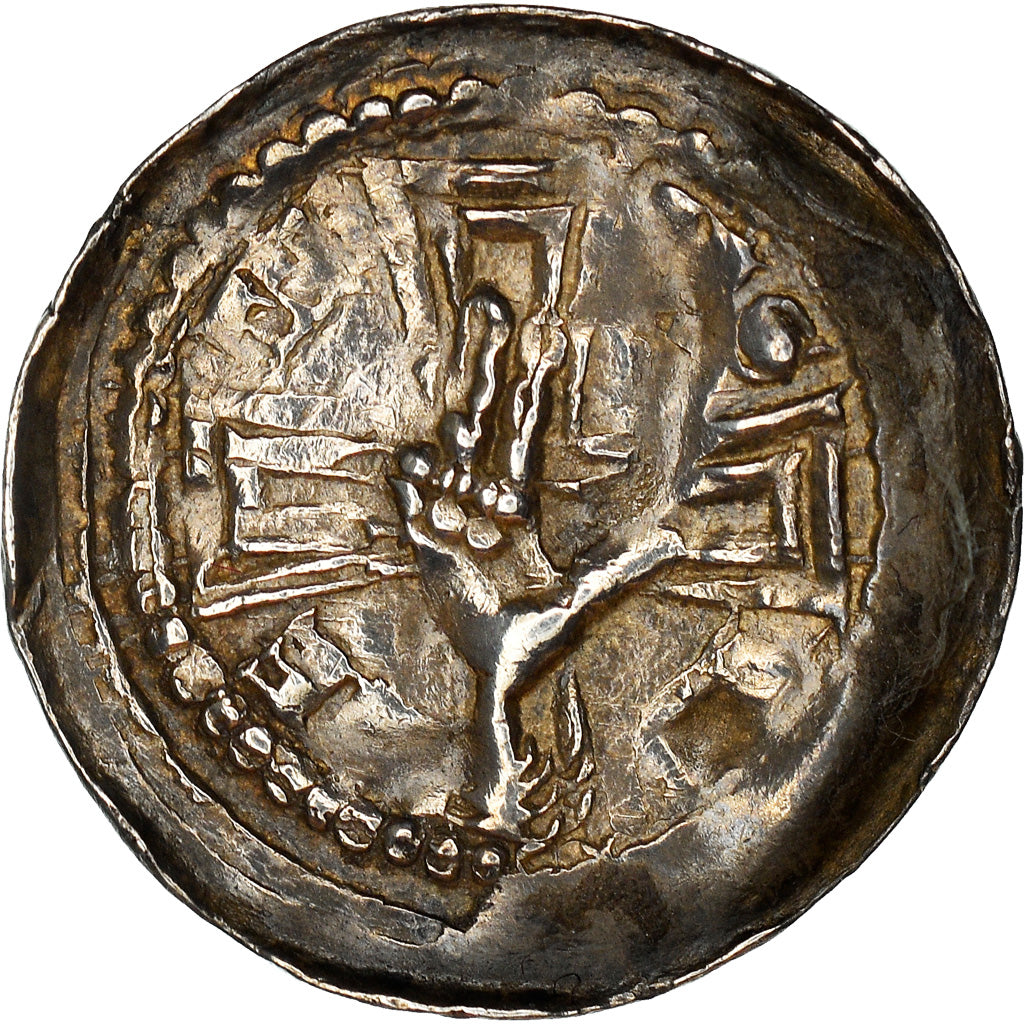 Coin, France, LORRAINE, Bertram, Pfennig, 1180-1212, Metz, AU(50-53), Silver