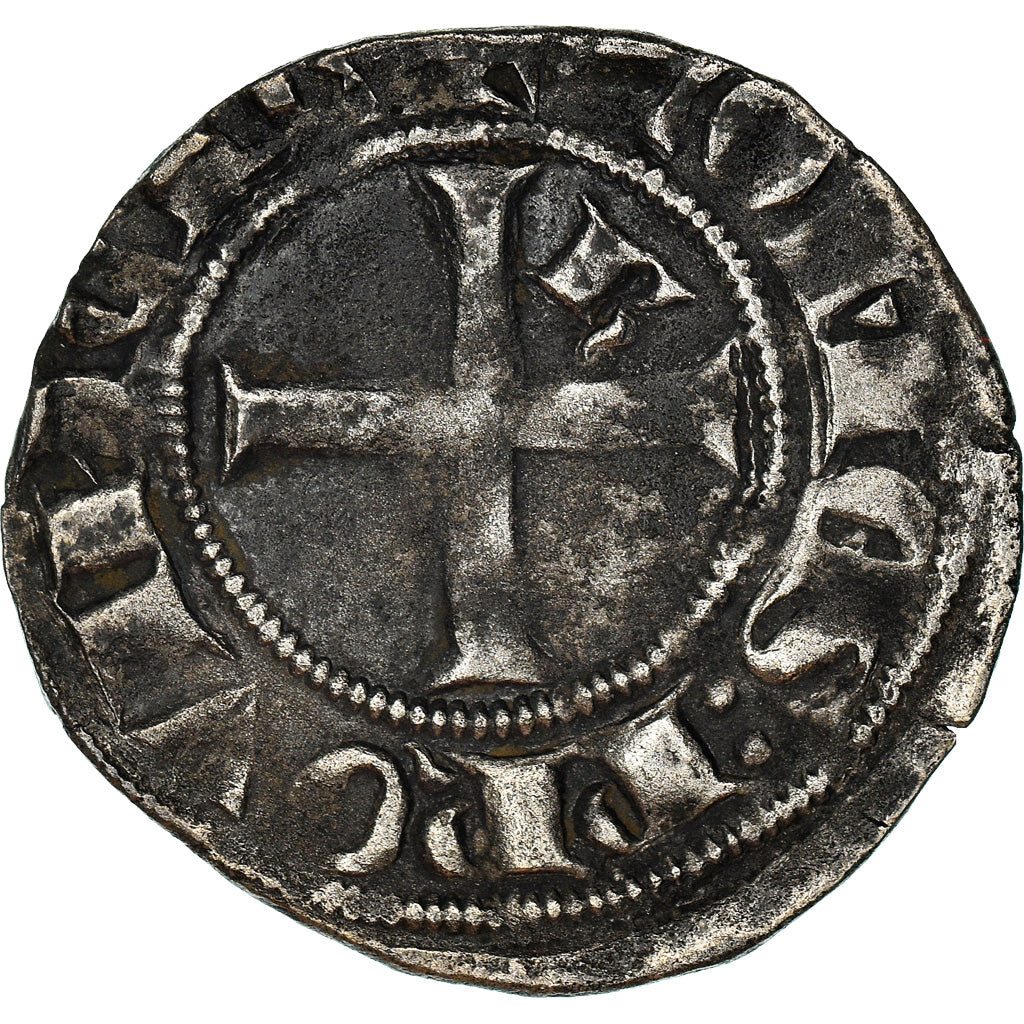 Moneta, Francia, Provence, Charles II d'Anjou, Double Denier, 1285-1309, Saint