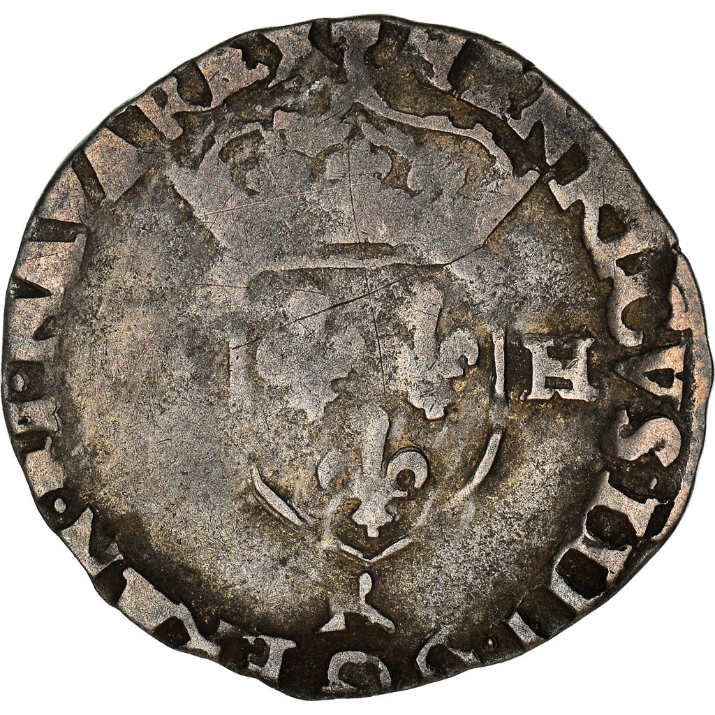 Monnaie, France, Henri III, Douzain aux deux H, 1575, Villeneuve-lès-Avignon