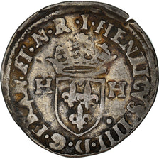 Munten, Frankrijk, Henri IV, Douzain aux deux H, 1592, Limoges, ZF, Billon