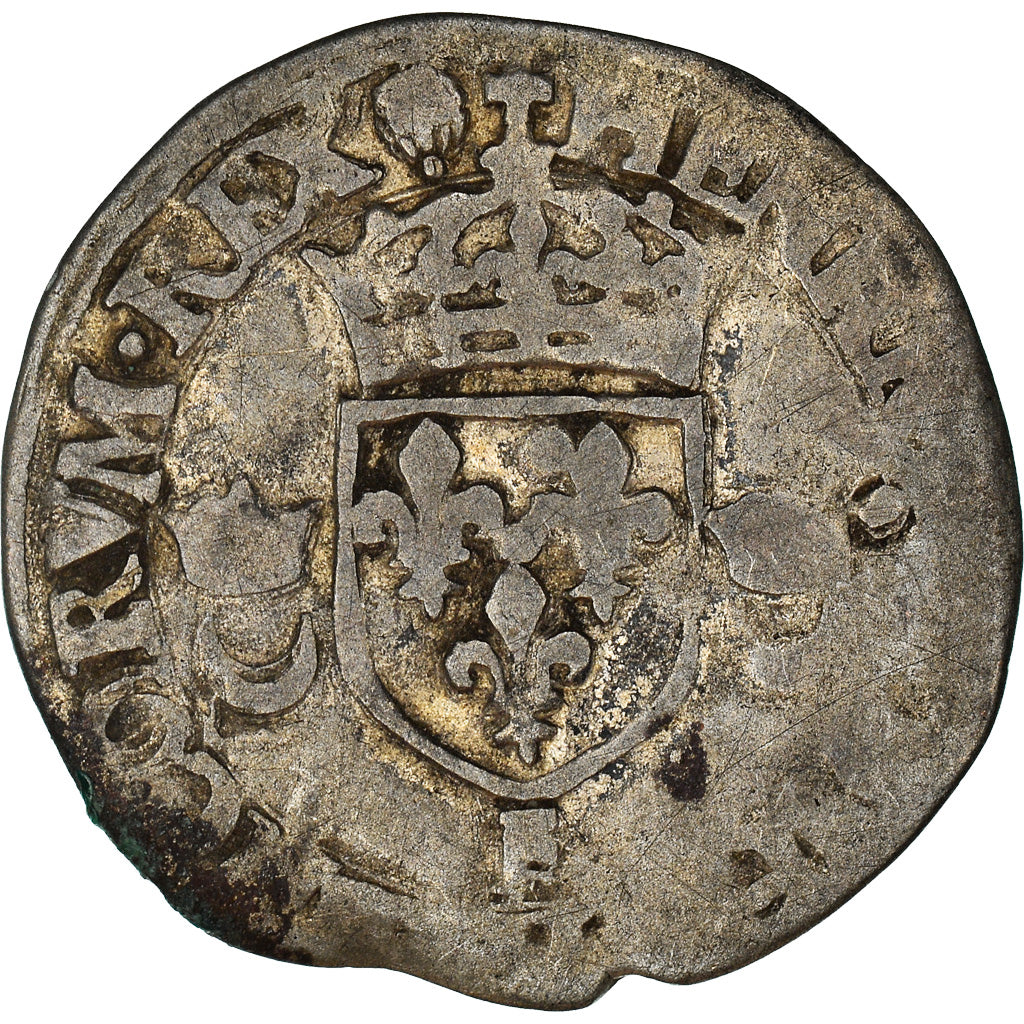 Coin, France, Henri II, Douzain aux croissants, 1551, Angers, VF(20-25), Billon