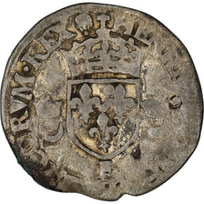 Coin, France, Henri II, Douzain aux croissants, 1551, Angers, VF(20-25), Billon