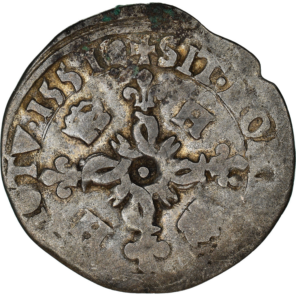Coin, France, Henri II, Douzain aux croissants, 1551, Angers, VF(20-25), Billon