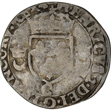Coin, France, Henri II, Douzain aux croissants, 1550, Saint Lô, F(12-15)