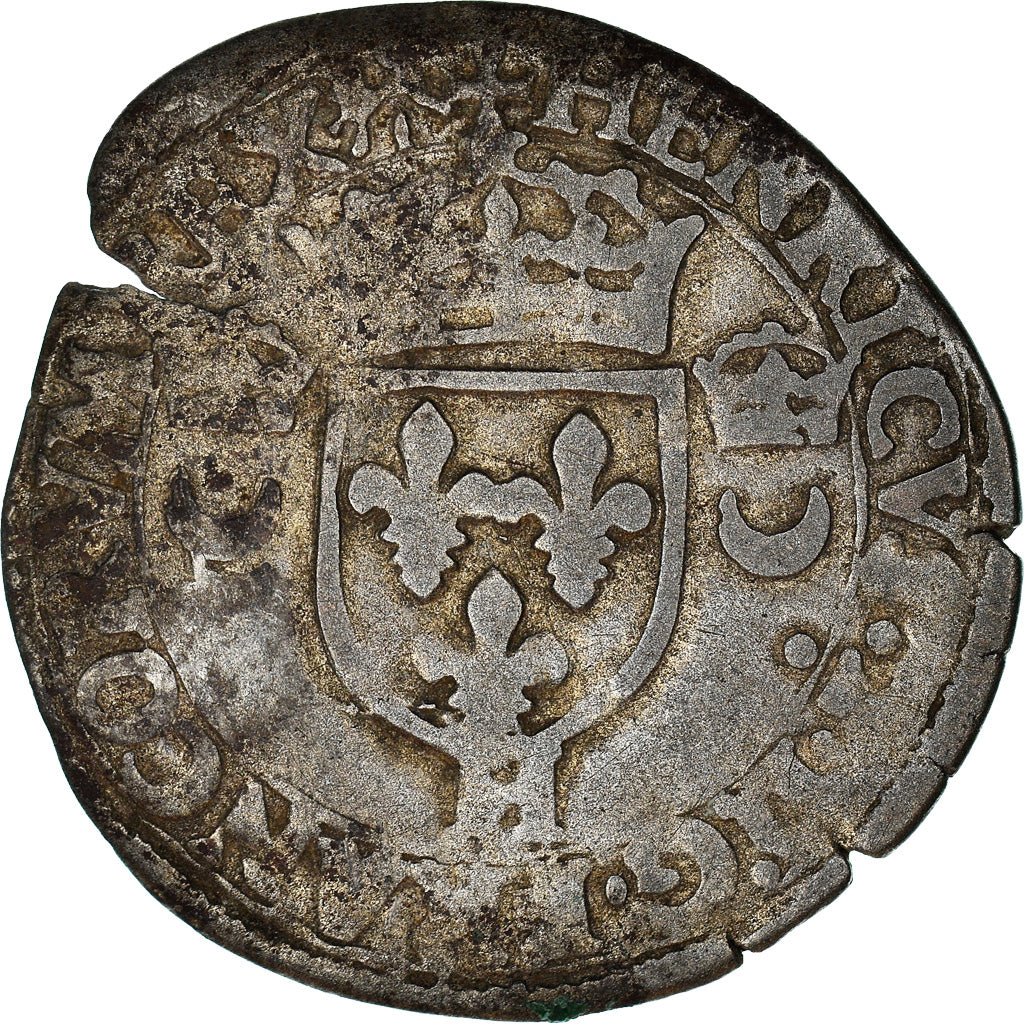 Monnaie, France, Henri II, Douzain aux croissants, 1552, La Rochelle, TB+