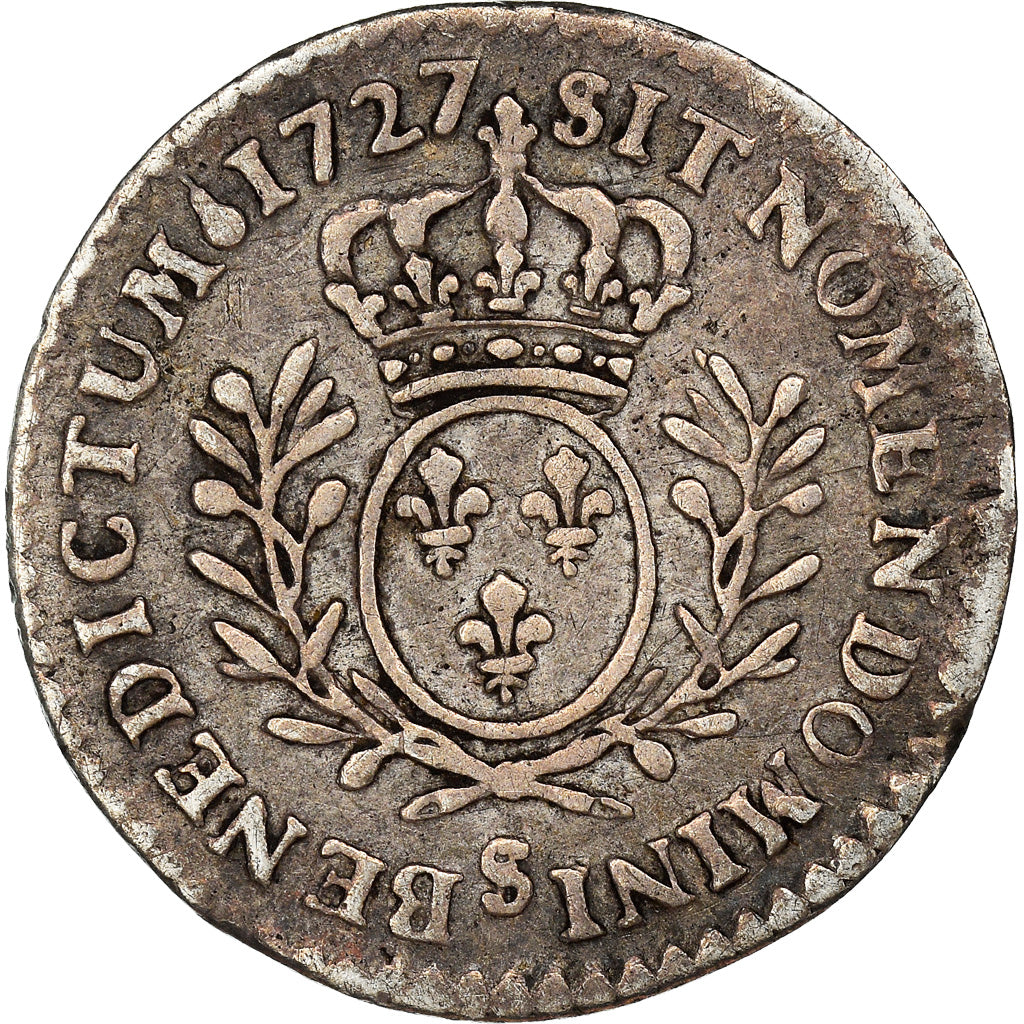 Moeda, França, Louis XV, 1/20 Écu  aux branches d'olivier (6 sols), 6 Sols