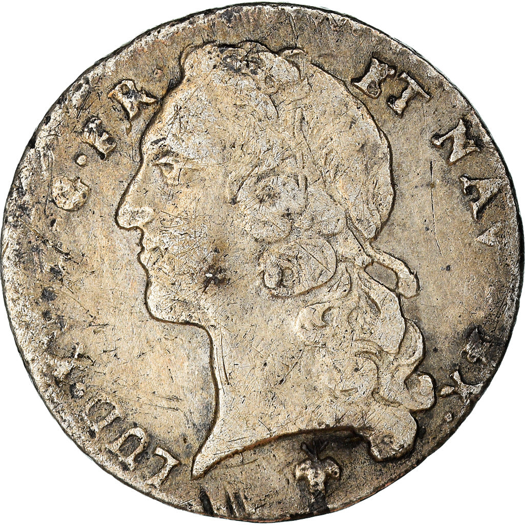 Moeda, França, Louis XV, 1/20 Écu au bandeau (6 sols), 6 Sols, 1/20 ECU, 1744