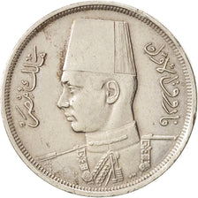 Egitto, Farouk, 10 Milliemes, 1938, British Royal Mint, BB, Rame-nichel, KM:364
