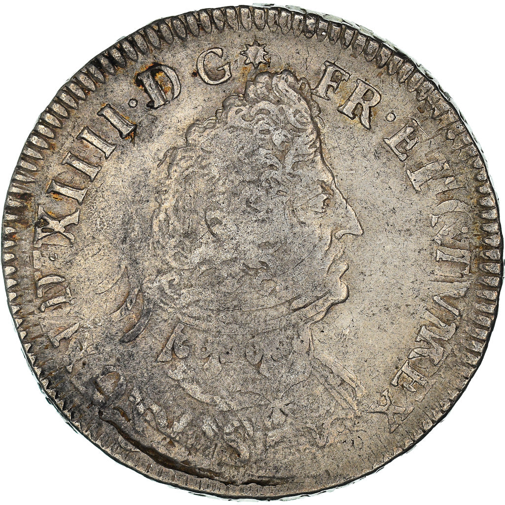 Monnaie, France, Louis XIV, 1/2 Ecu aux insignes, 1702, Reims, TB+, Argent