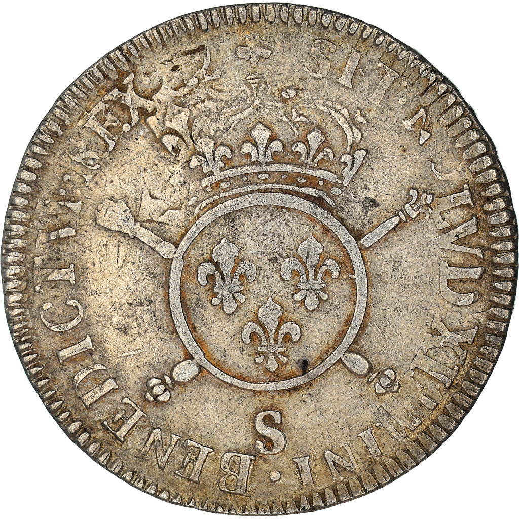 Monnaie, France, Louis XIV, 1/2 Ecu aux insignes, 1702, Reims, TB+, Argent