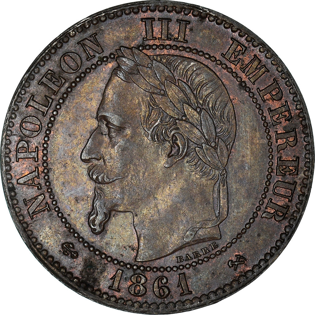 Moneta, Francja, Napoleon III, Napoléon III, 2 Centimes, 1861, Bordeaux