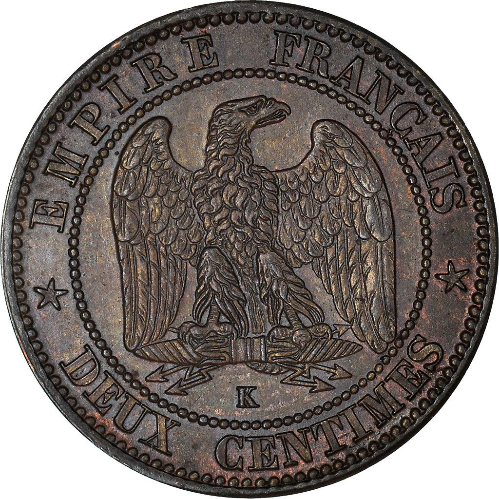 Moneta, Francja, Napoleon III, Napoléon III, 2 Centimes, 1861, Bordeaux