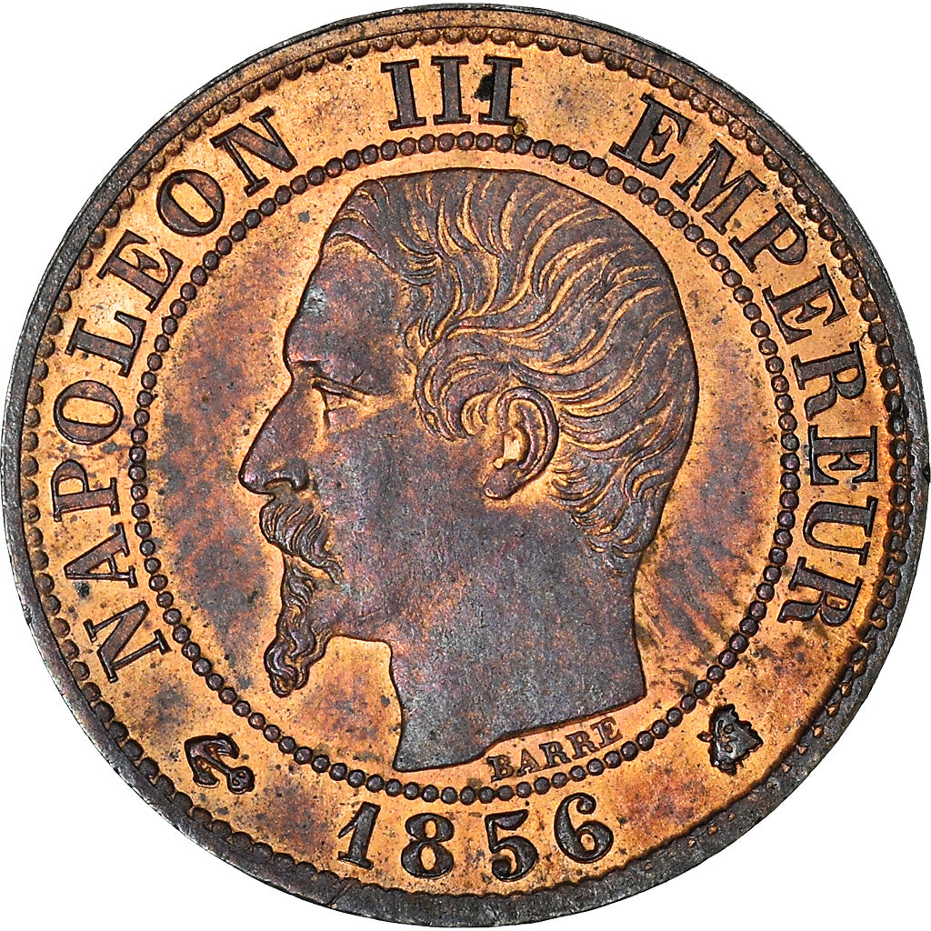 Coin, France, Napoleon III, Napoléon III, Centime, 1856, Bordeaux, AU(55-58)