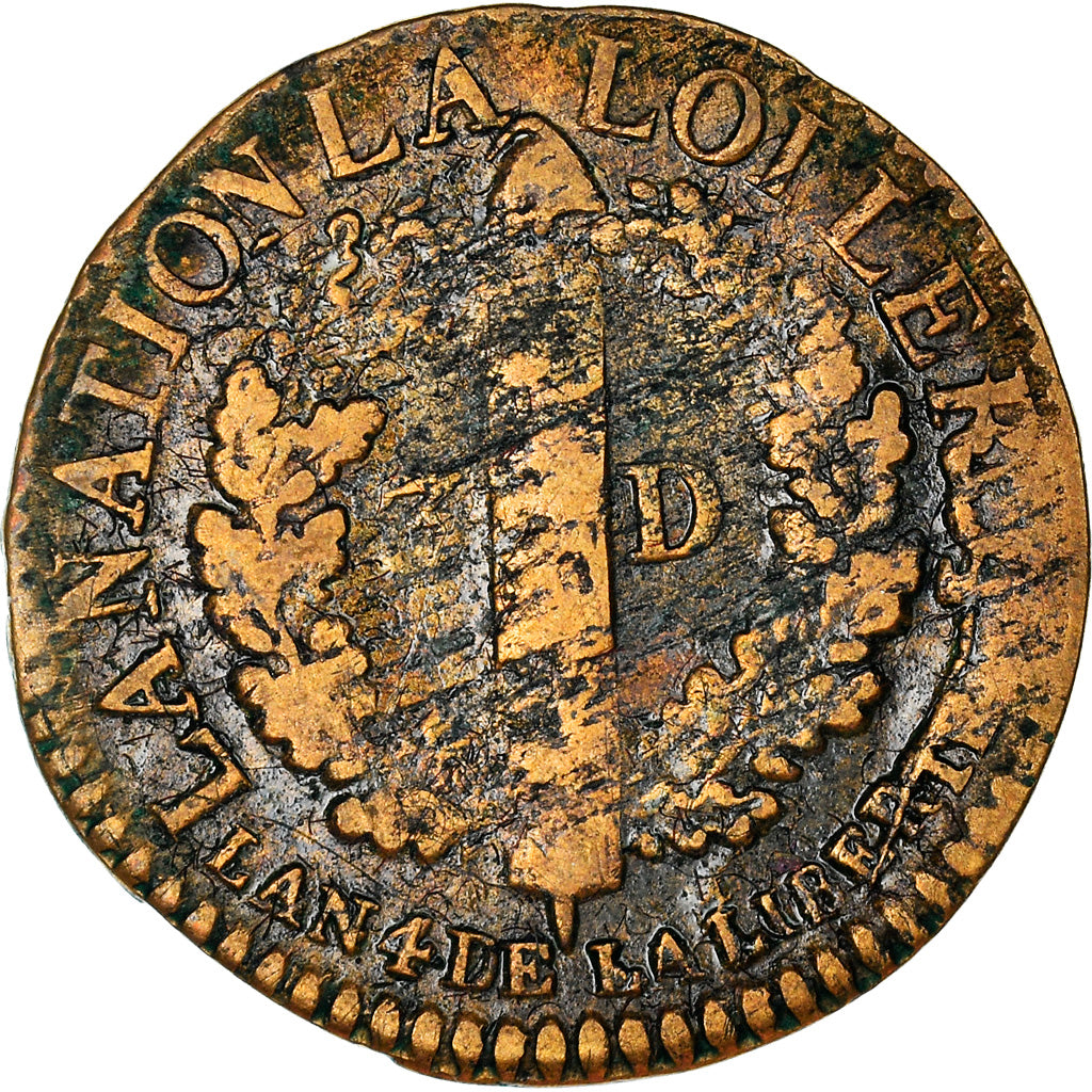 Moneta, Francia, Louis XVI, 3 deniers françois, 3 Deniers, Liard, 1792