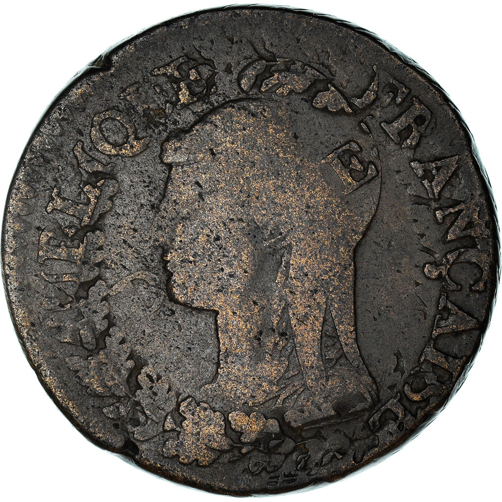 Moneta, Francia, Dupré, 5 Centimes, AN 5, Refrappage du Décime, MB, Bronzo