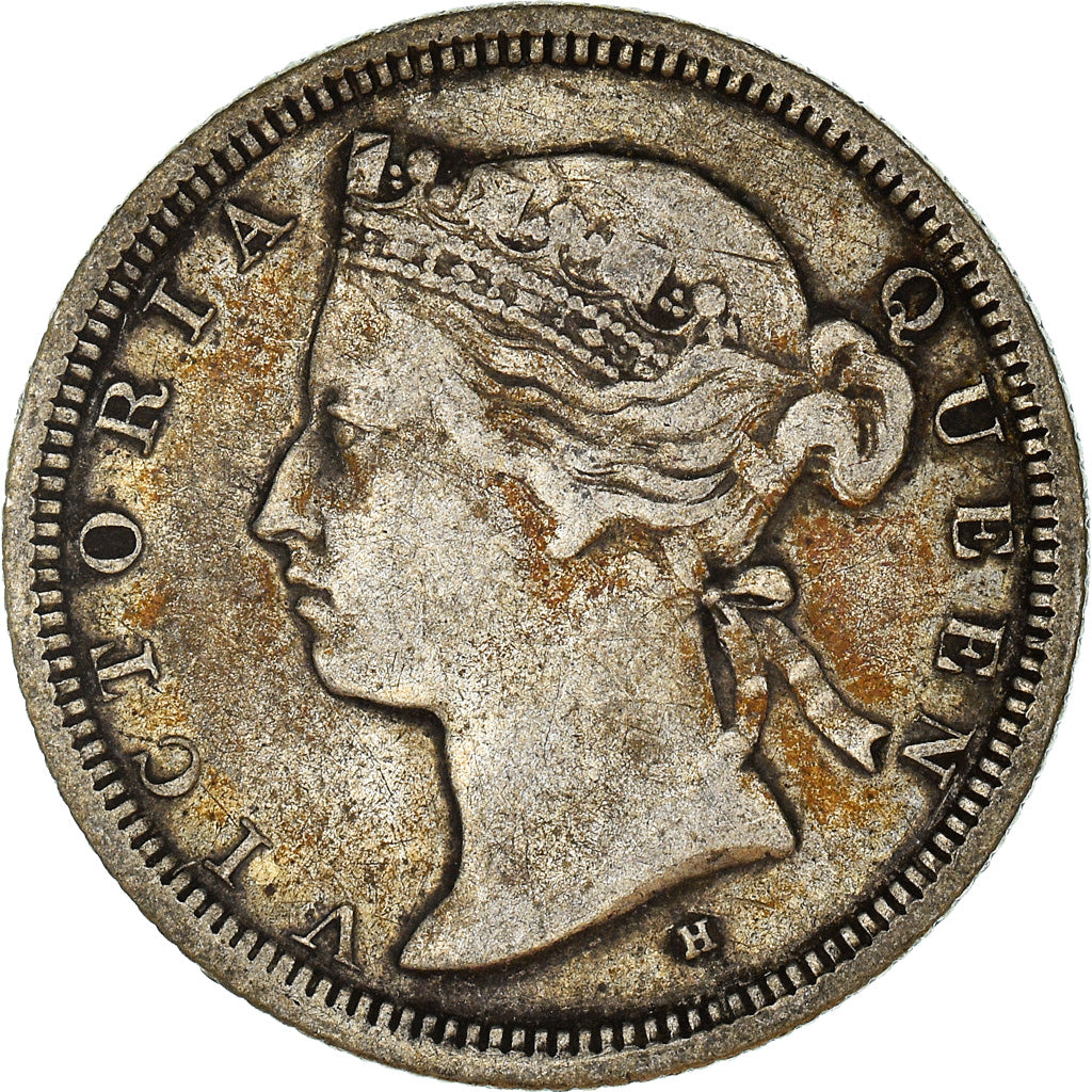 Munten, Hong Kong, Victoria, 20 Cents, 1877, Heaton, FR+, Zilver, KM:7