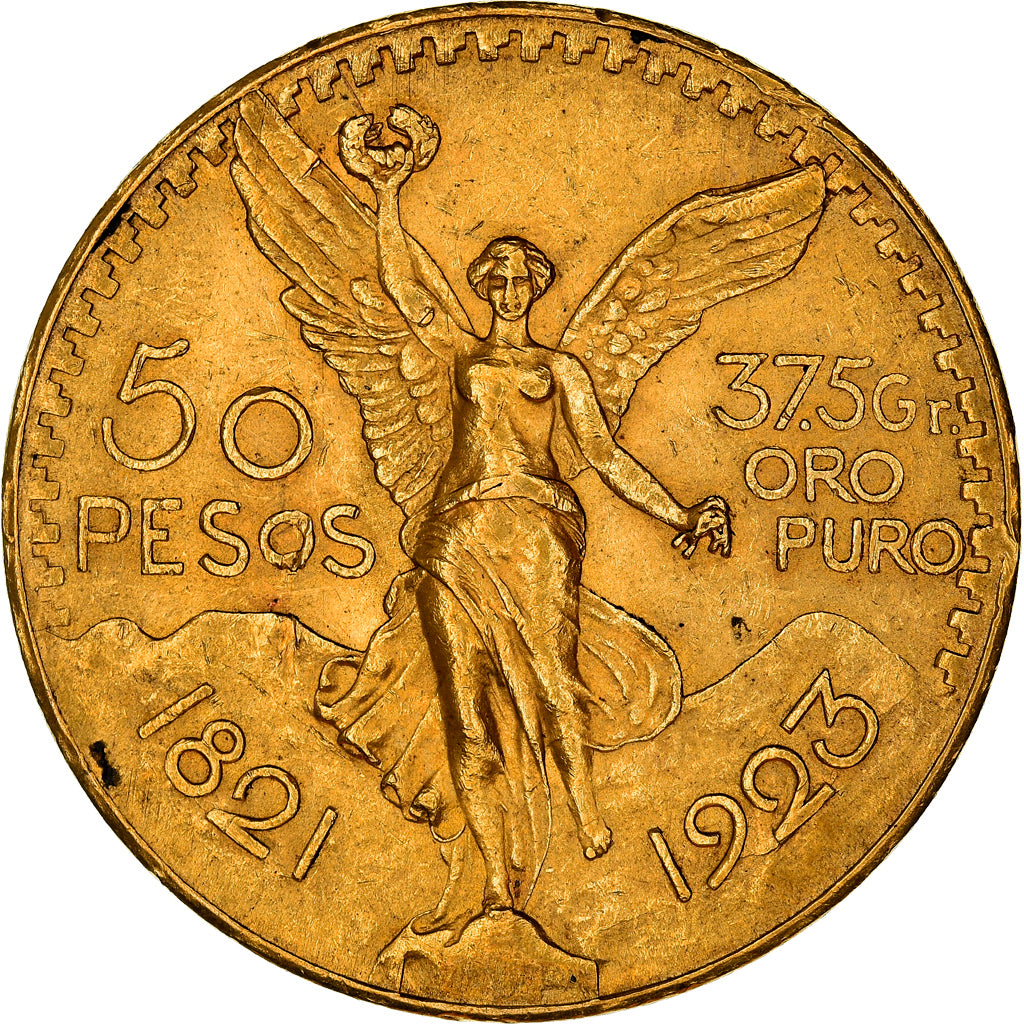 Moneda, México, 50 Pesos, 1923, Mexico City, EBC, Oro, KM:481