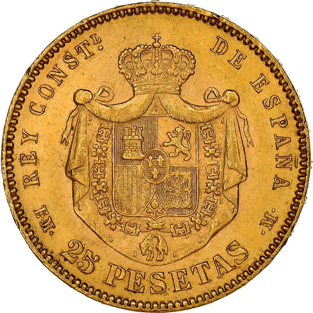 Moneda, España, Alfonso XII, 25 Pesetas, 1879, Madrid, EBC, Oro, KM:673