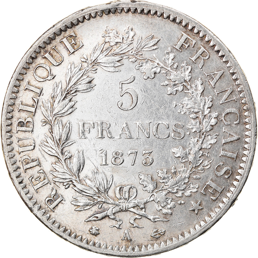 Coin, France, Hercule, 5 Francs, 1873, Paris, EF(40-45), Silver, KM:820.1