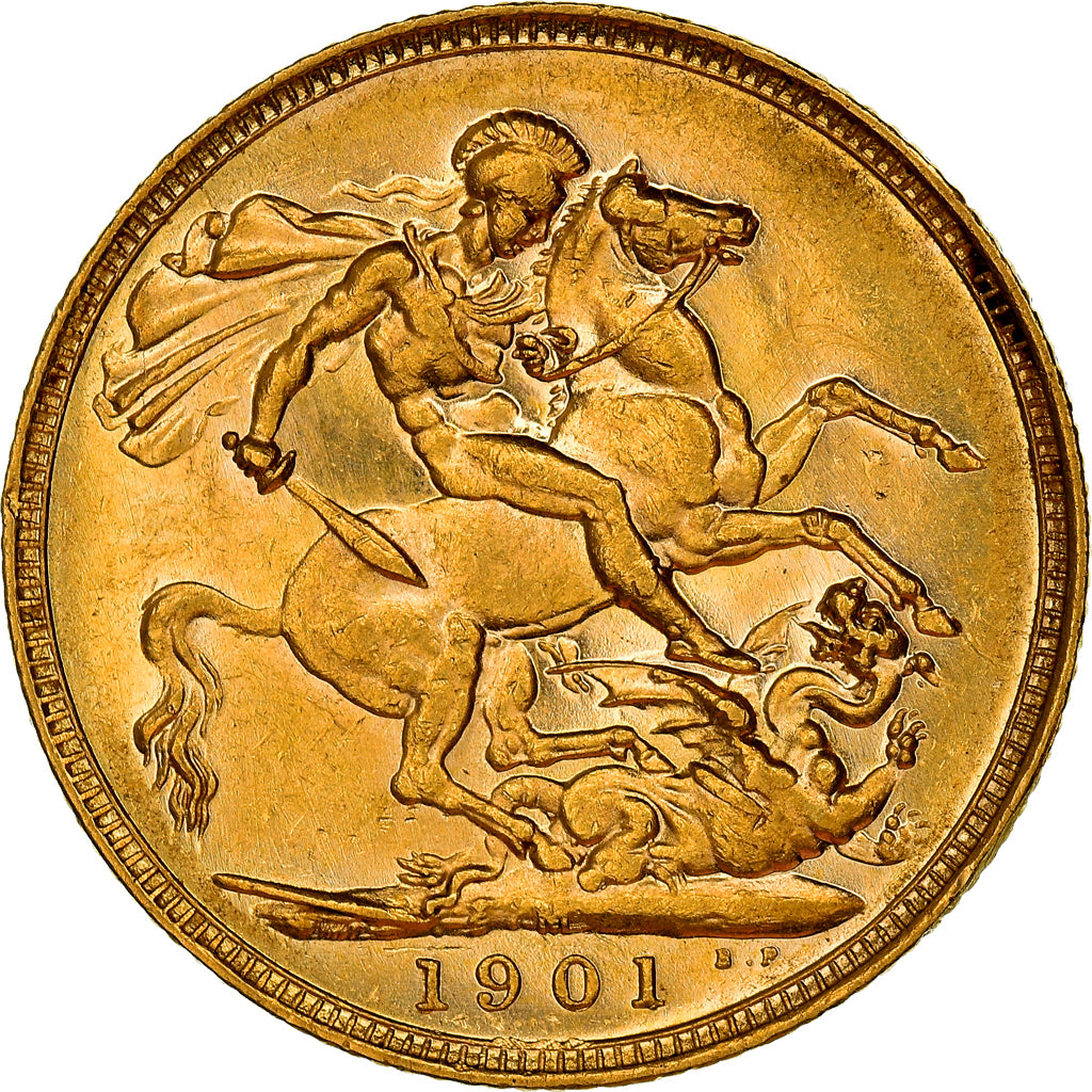 Coin, Australia, Victoria, Sovereign, 1901, Melbourne, AU(55-58), Gold, KM:13