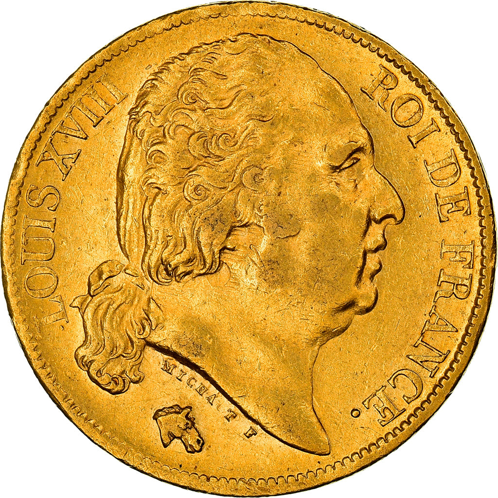 Munten, Frankrijk, Louis XVIII, Louis XVIII, 20 Francs, 1824, Paris, ZF+, Goud