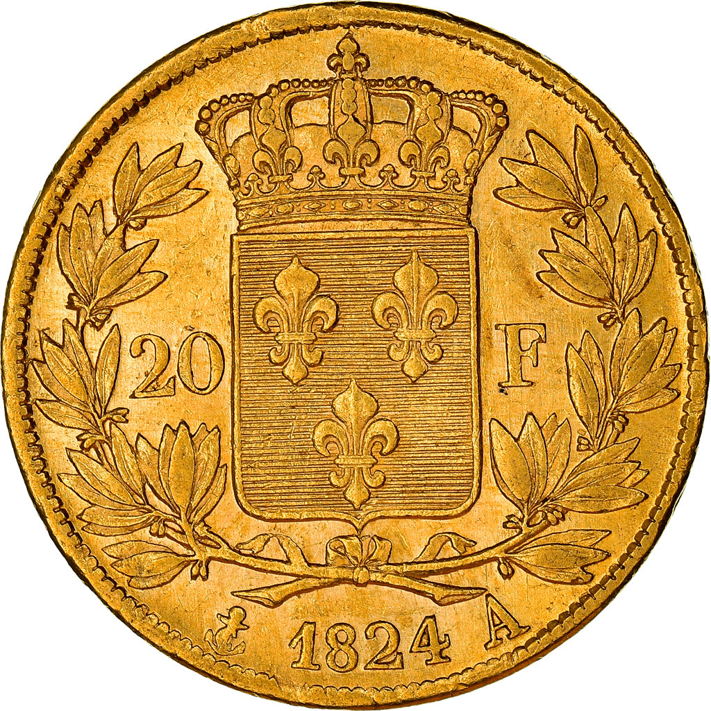 Munten, Frankrijk, Louis XVIII, Louis XVIII, 20 Francs, 1824, Paris, ZF+, Goud