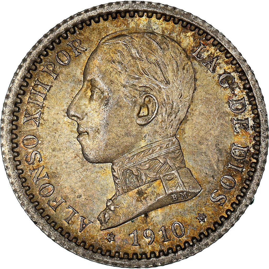 Coin, Spain, Alfonso XIII, 50 Centimos, 1910, Madrid, MS(63), Silver, KM:730