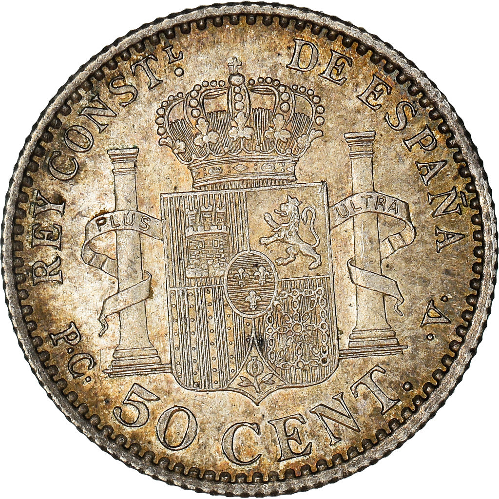 Monnaie, Espagne, Alfonso XIII, 50 Centimos, 1910, Madrid, SPL, Argent, KM:730