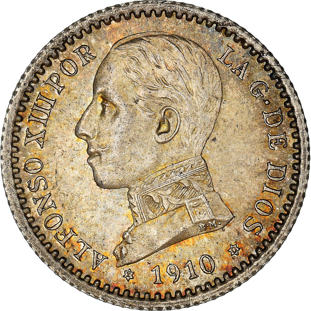 Moneda, España, Alfonso XIII, 50 Centimos, 1910, Madrid, EBC+, Plata, KM:730