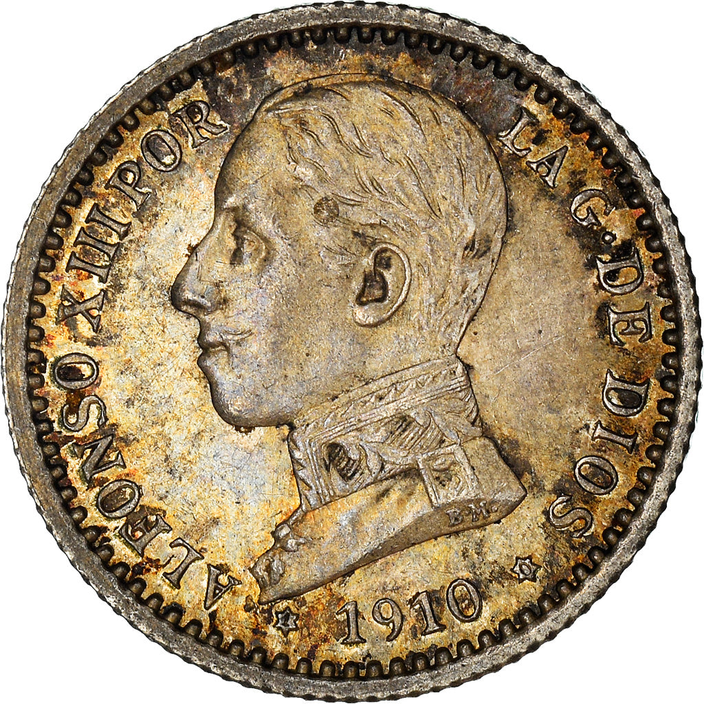 Moneta, Spagna, Alfonso XIII, 50 Centimos, 1910, Madrid, SPL, Argento, KM:730