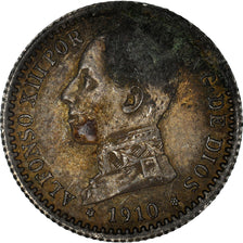 Coin, Spain, Alfonso XIII, 50 Centimos, 1910, Madrid, EF(40-45), Silver, KM:730