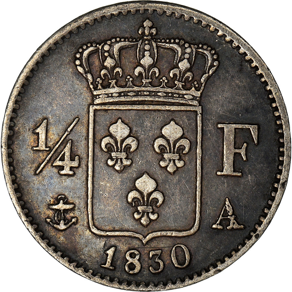 Münze, Frankreich, Charles X, 1/4 Franc, 1830, Paris, SS+, Silber, KM:722.1
