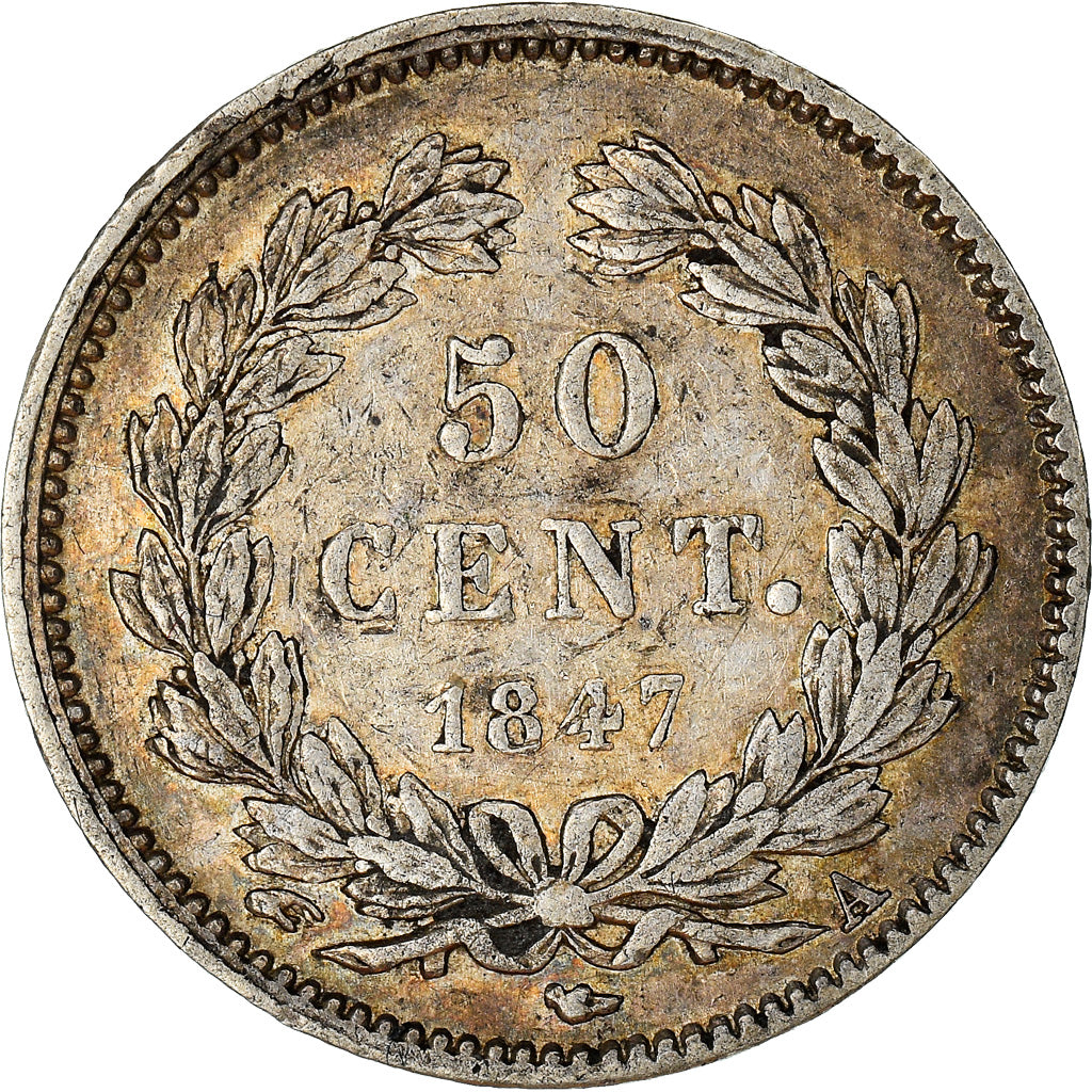Coin, France, Louis-Philippe, 50 Centimes, 1847, Paris, VF(30-35), Silver