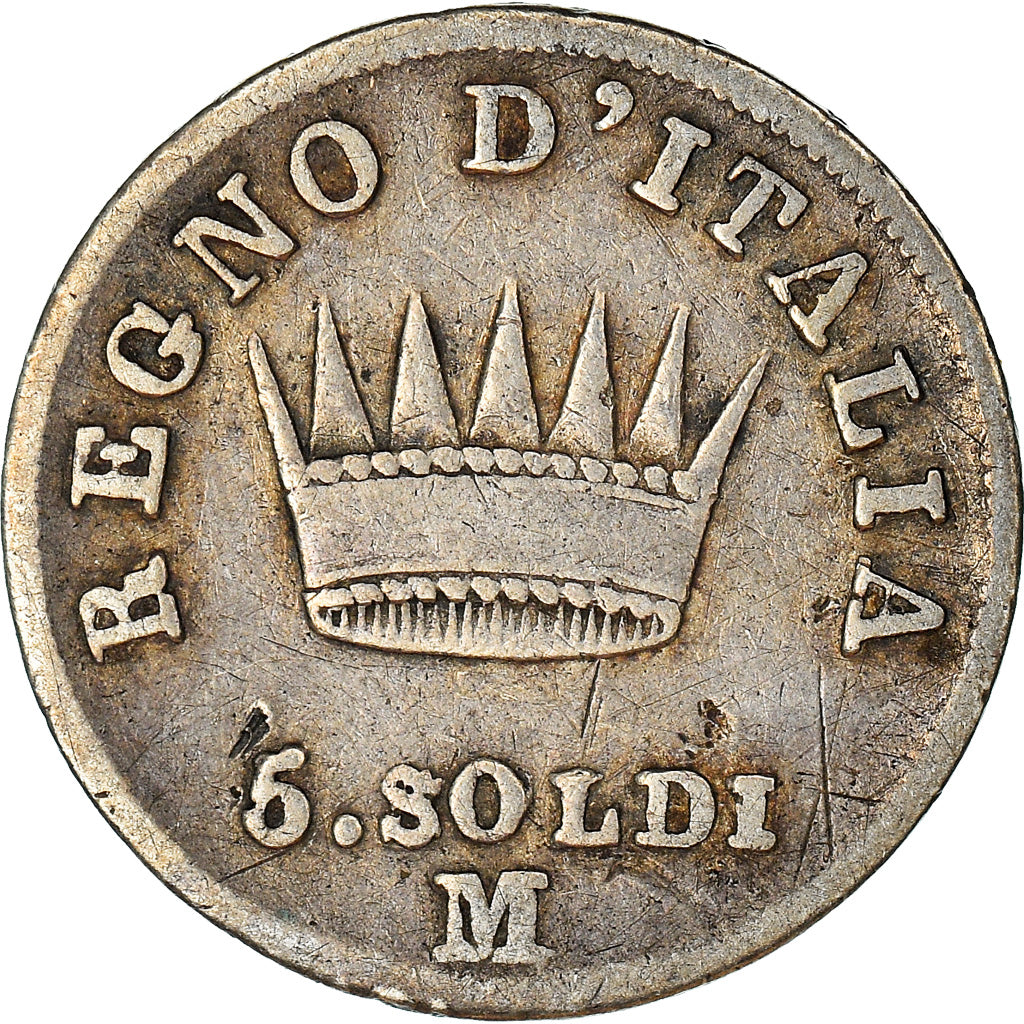 Munten, Italiaanse staten, KINGDOM OF NAPOLEON, Napoleon I, 5 Soldi, 1811