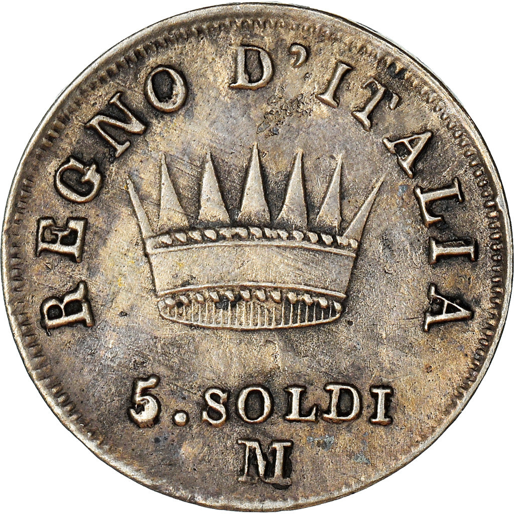 Coin, ITALIAN STATES, KINGDOM OF NAPOLEON, Napoleon I, 5 Soldi, 1810, Milan