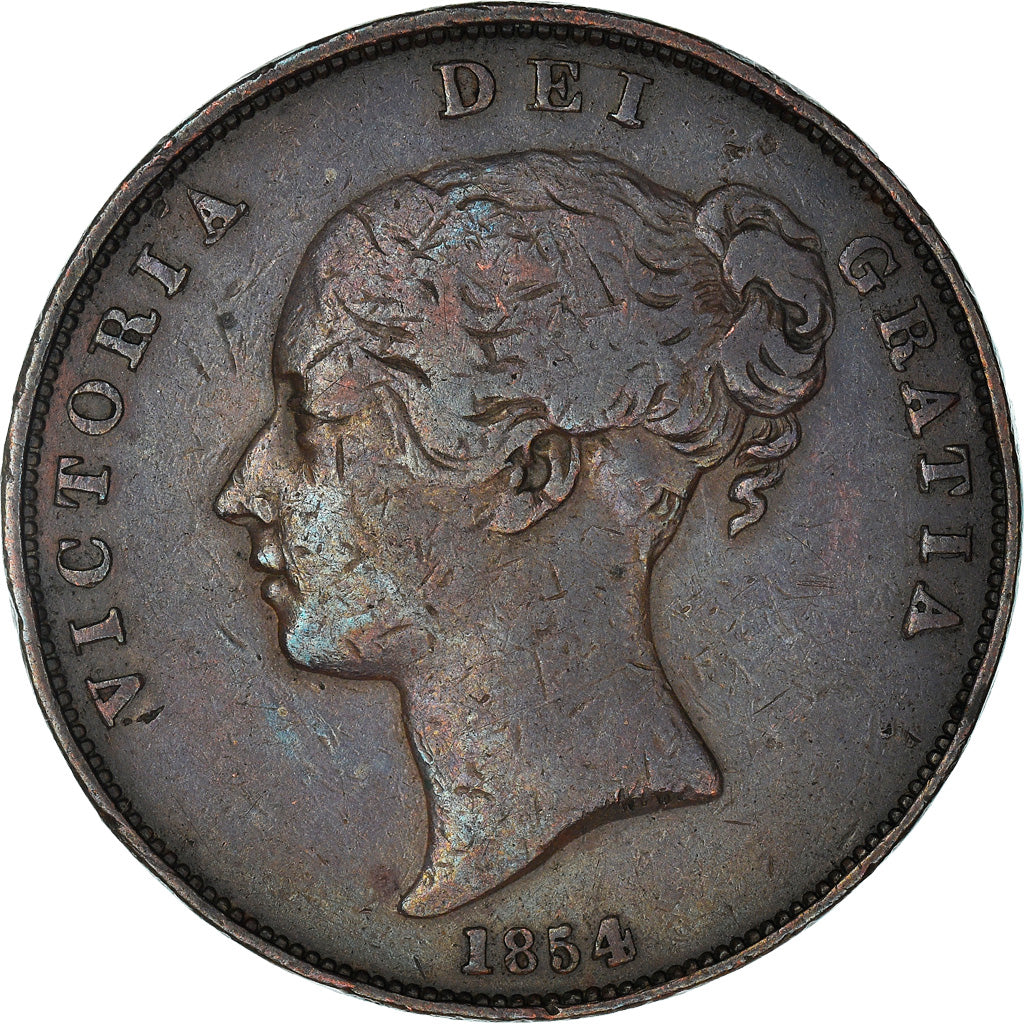 Monnaie, Grande-Bretagne, Victoria, Penny, 1854, TB, Cuivre, KM:739