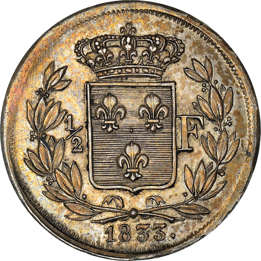 Monnaie, France, Henri V, 1/2 Franc, 1833, SUP, Argent, Gadoury:404, KM:23
