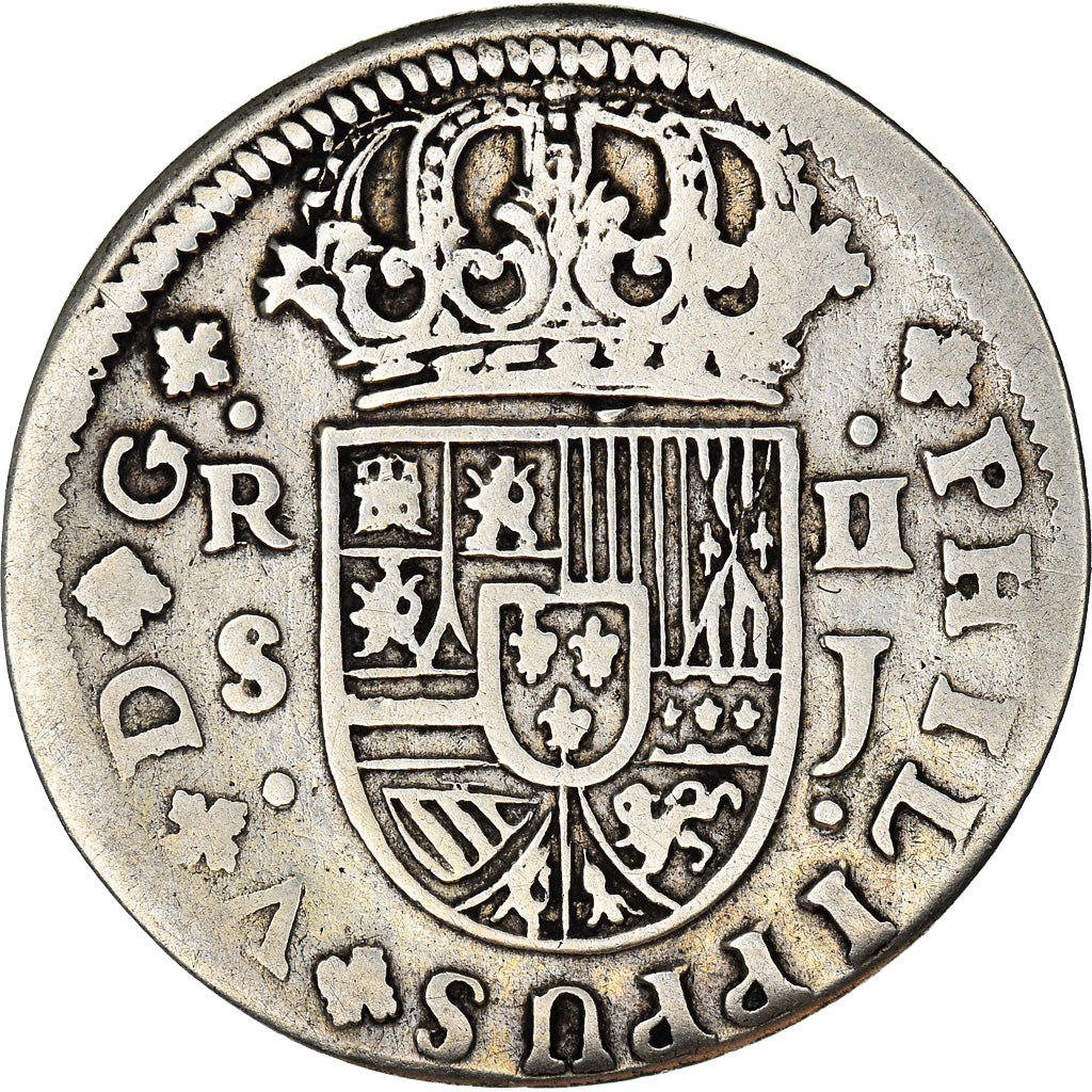 Moneda, España, Philip V, 2 Reales, 1725, Seville, BC+, Plata, KM:307