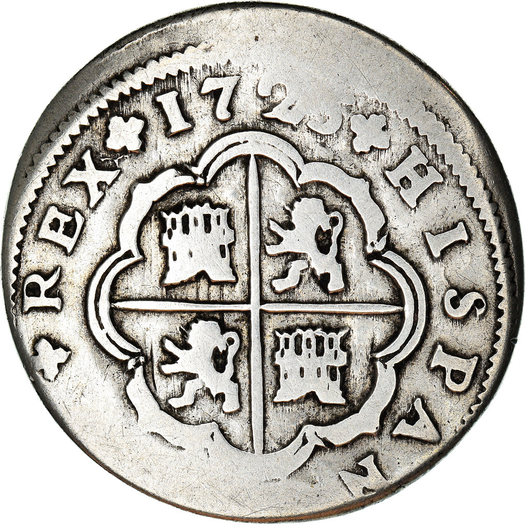 Moneda, España, Philip V, 2 Reales, 1725, Seville, BC+, Plata, KM:307