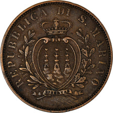 Coin, San Marino, 10 Centesimi, 1894, Rome, EF(40-45), Copper, KM:2